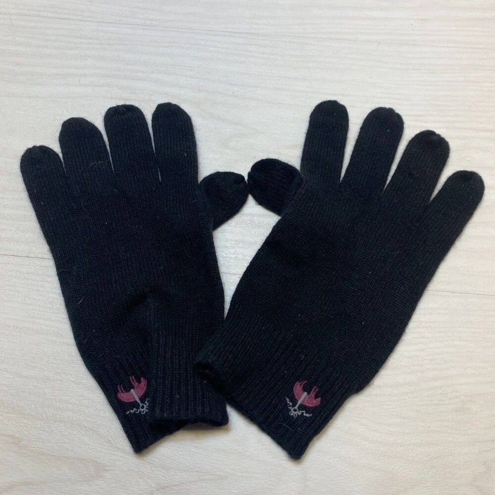Brooks Brothers Wool‑Blend‎ Knit Gloves – Black – Size OS Unisex Mens Womens